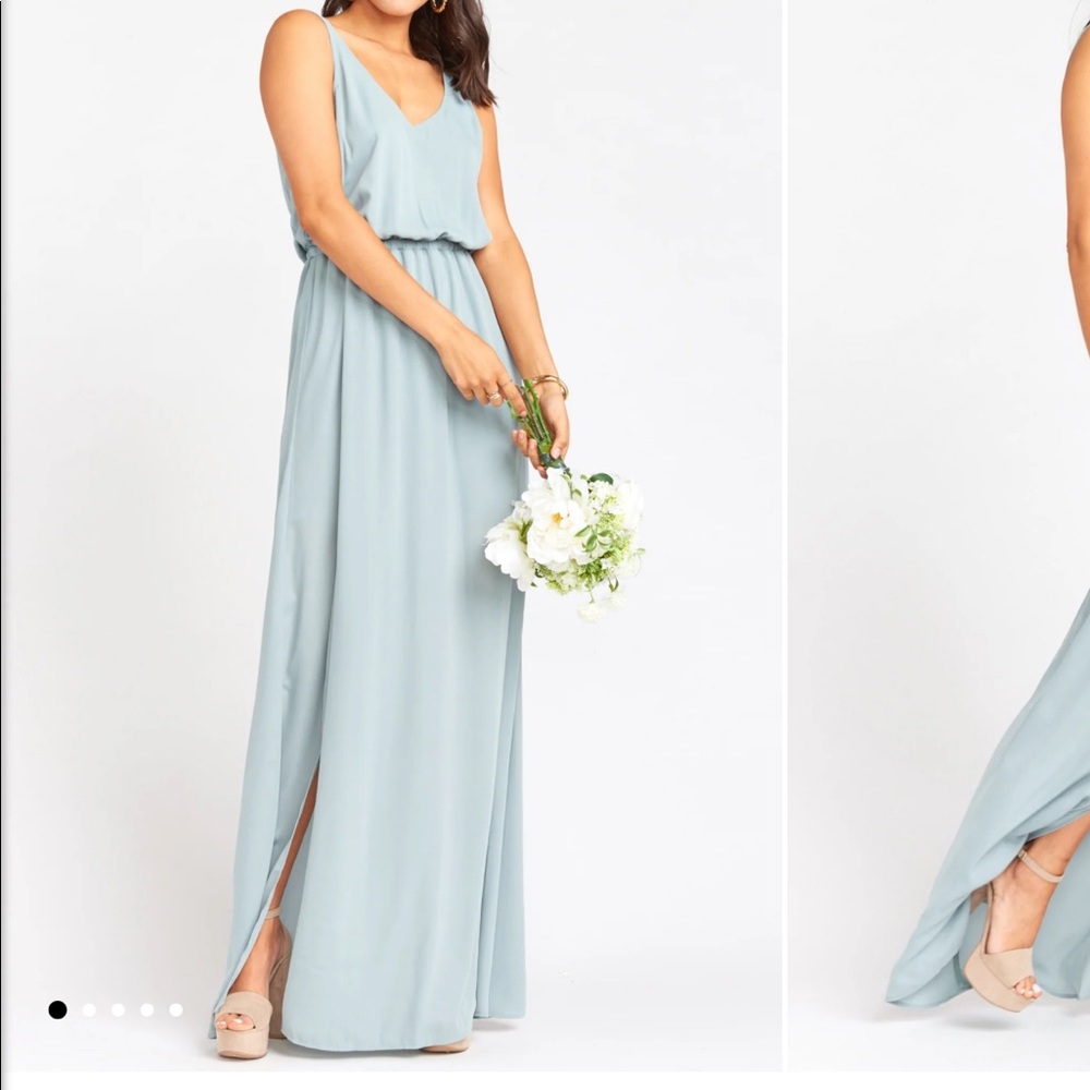 Show me your Mumu, Kendall maxi dress, color: silver sage.